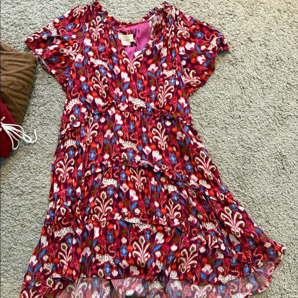 anthropologie robin tiered mini dress